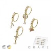 8PCS OF ASSORTED CZ DANGLE 316L SURGICAL STEEL O-RING NOSE HOOP BOX